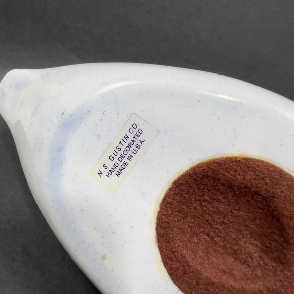 Vtg N S Gustin Ceramic Duck Bird Decoy Artware USA Cottage Farm Figurine Nature - Picture 6 of 16